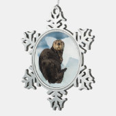 Meeresrauscher Schneeflocken Zinn-Ornament (Rechts)