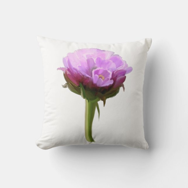 Meeresrosa, rosa Blume, weißer Hintergrund Kissen (Vorderseite)