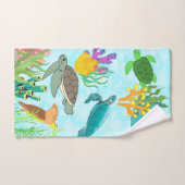 Meeresschätze Meeresschildkröten und Korallen Badhandtuch Set (Handtuch)