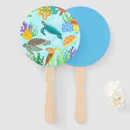 Meeresschätze Meeresschildkröten und Korallen Fächer