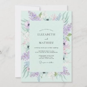 Meeresschaum Amethyst Anemone Hochzeit Einladung