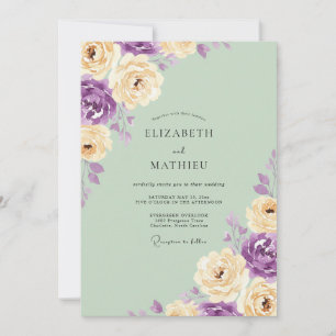 Meeresschaum Amethyst Blütenhochzeit Einladung