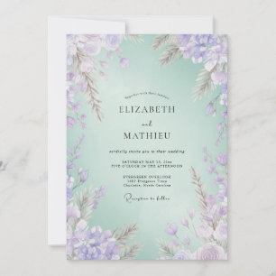 Meeresschaum Amethyst Wisteria Hochzeit Einladung