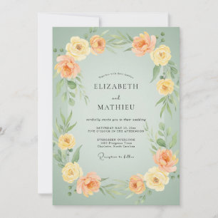 Meeresschaum Apricot Ranunculus Eukalyptus Hochzei Einladung