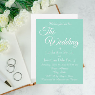 Meeresschaum einfarbige einfache Hochzeit Einladung