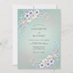 Meeresschaum Flieder Blüten Hochzeit Einladung