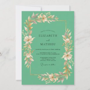 Meeresschaum-Gemalte-Lilien-Hochzeit Einladung