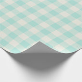 Meeresschaum Gingham - Geschenkpapier (Ecke)
