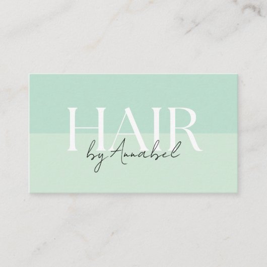 Meeresschaum Grün Haarstylist QR Code Visitenkarte (Vorderseite)