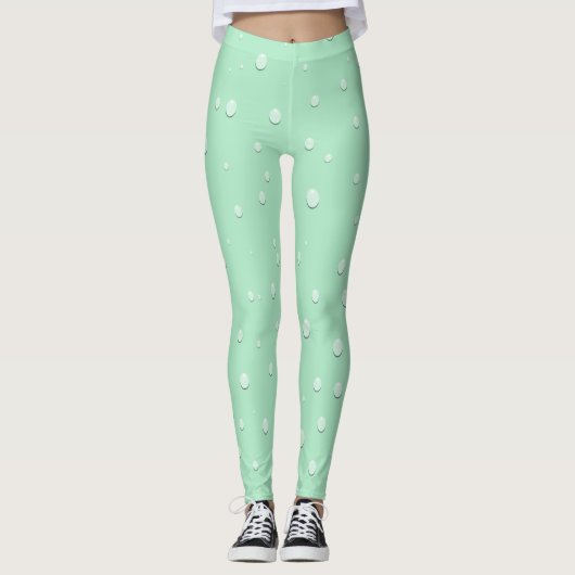 Meeresschaum Grün mit Wassertropfen Sommer schauen Leggings (Vorderseite)