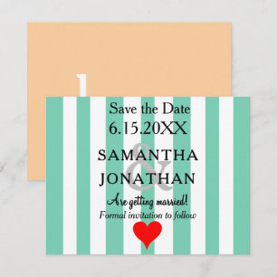 Meeresschaum Grün Rotes Herz Hochzeit Save The Date