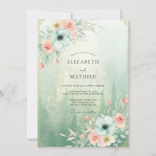 Meeresschaum-Korallen-Anemonen-Hochzeit Einladung
