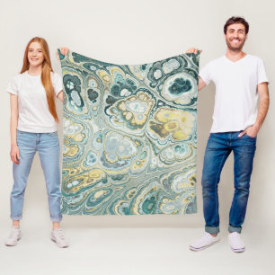 Meeresschaum-Marmor-Harmonie Fleecedecke