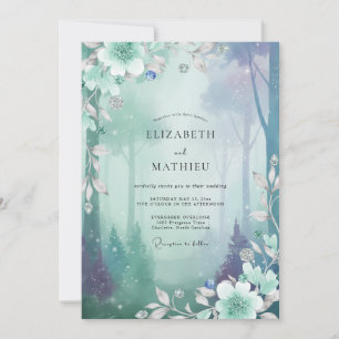 Meeresschaum-Nebelwald-Eukalyptus-Hochzeit Einladung