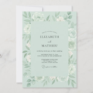 Meeresschaum-Pfingstrosen-Hochzeit Einladung