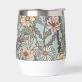 Meeresschaum Rosa Gelbe Retro-Wildblume (Links)
