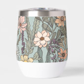 Meeresschaum Rosa Gelbe Retro-Wildblume (Vorderseite)