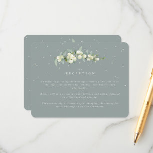 Meeresschaum-Schneebeere + Eukalyptus Hochzeitsemp Begleitkarte