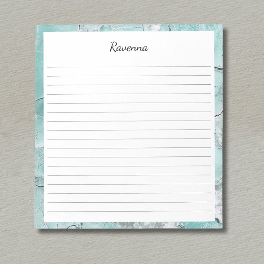 Meeresschaum-Silber-Marmor-Rand Individueller Name Notizblock