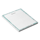 Meeresschaum-Silber-Marmor-Rand Individueller Name Notizblock (angewinkelt)