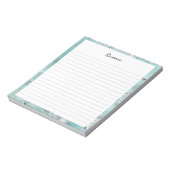 Meeresschaum-Silber-Marmor-Rand Individueller Name Notizblock (Rotiert)