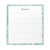 Meeresschaum-Silber-Marmor-Rand Individueller Name Notizblock (Vorderseite)