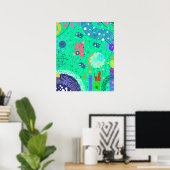 Meeresschaum Sommer: Abstrakte Kunst Poster (Heimbüro)