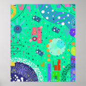 Meeresschaum Sommer: Abstrakte Kunst Poster (Vorne)