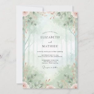 Meeresschaum Wald Eukalyptus Hochzeit Einladung