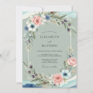 Meeresschaum-Weiche-Korallen-Anemone-Hochzeit Einladung