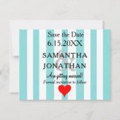 Meeresschaumblaue Sandstrandliebe Rotes Herz Hochz Save The Date (Vorderseite)