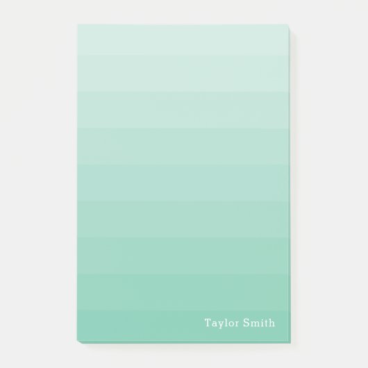 Meeresschaumschatten Grüne Streifen jugendlich Post-it Klebezettel (Vorderseite)