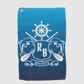 Meeresschild-Delphine Golfhandtuch (Vorderseite)