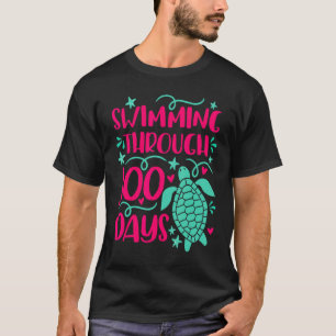 Meeresschildkröte 100 Tage Schule für Mädchen und T-Shirt