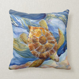 Meeresschildkröte 20 x 20" BaumwollWurfs-Kissen Kissen