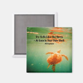 Meeresschildkröte 2 Zoll Square Magnet (Vorderseite/Rückseite)