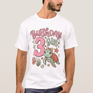 Meeresschildkröte 3. Geburtstags Mädchen Vektor De T-Shirt