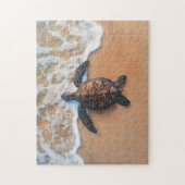Meeresschildkröte am Strand Puzzle (Vertikal)