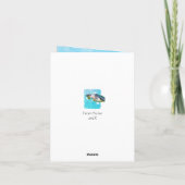 Meeresschildkröte Aqua Blauer Wasserfarben (Rückseite)