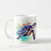 Meeresschildkröte Aquarellbilder Kaffeetasse (Links)