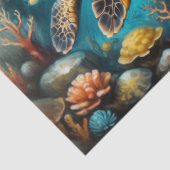 Meeresschildkröte auf dem Meeresboden - Decoupage Seidenpapier (Detail)