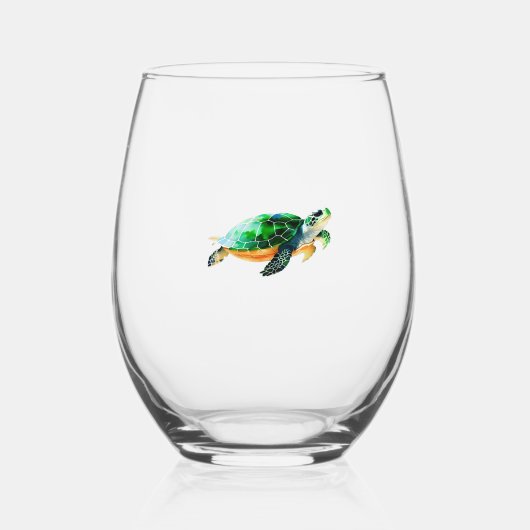 Meeresschildkröte auf dem Weg zum Meer Weinglas Ohne Stiel (Vorderseite)