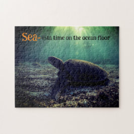 Meeresschildkröte auf Meeresboden Puzzle
