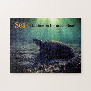 Meeresschildkröte auf Meeresboden Puzzle