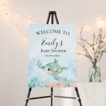 Meeresschildkröte Baby Shower Willkommen