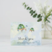 Meeresschildkröte - Babydusche vielen Dank Postkarte (Stehend Vorderseite)