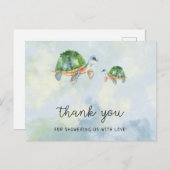 Meeresschildkröte - Babydusche vielen Dank Postkarte (Vorne/Hinten)