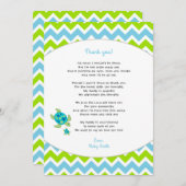 Meeresschildkröte-Babyparty danken Ihnen zu merken Dankeskarte (Vorne/Hinten)