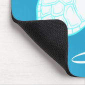 Meeresschildkröte Blau Aquamarin Weiß Mousepad (Ecke)
