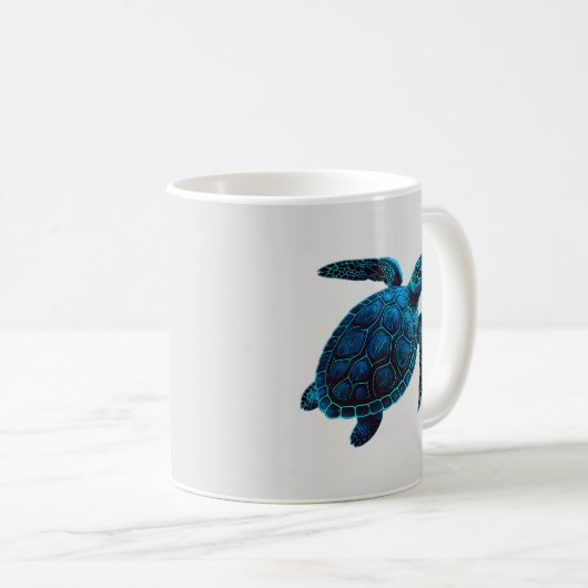 Meeresschildkröte, blau kaffeetasse (VorderseiteRechts)